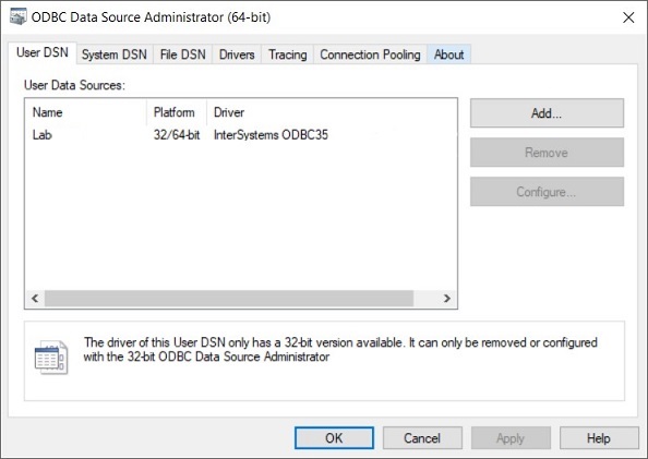 Windows ODBC Data Source 2