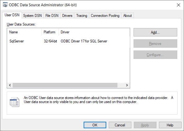 Windows ODBC Data Source 5